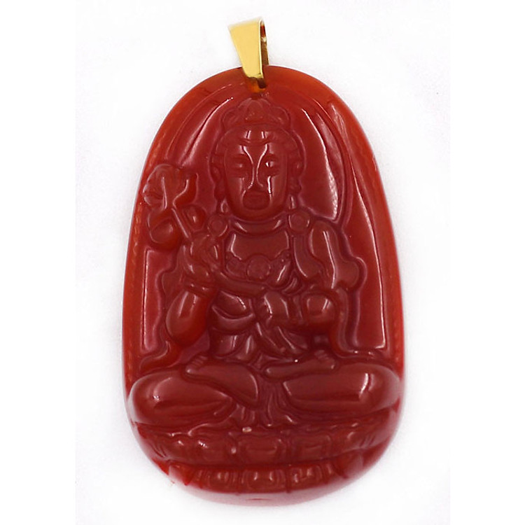 Mặt Phật Đại Thế Chí Bồ Tát thạch anh đỏ 3.6cm - Phật bản mệnh tuổi Ngọ