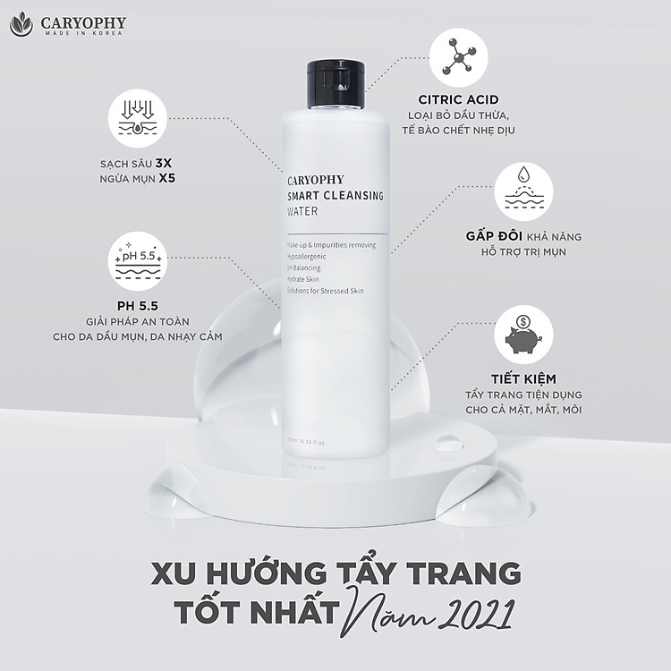 Nước tẩy trang Caryophy smart cleansing water 500ml