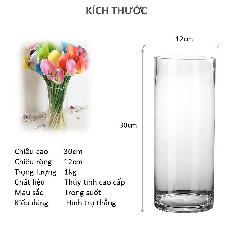 LỌ HOA TRỤ TRÒN CHƠN _ NHIỀU KÍCH THƯỚC
