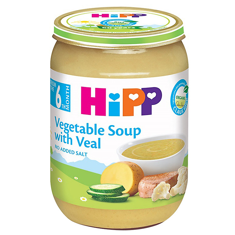 Hũ Dinh Dưỡng Súp Thịt Bê Rau Tổng Hợp HiPP 7983 (190g)