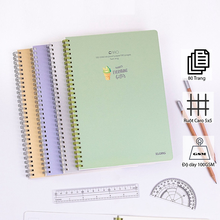 Sổ Lò Xo Klong Caro B5 (80 trang)