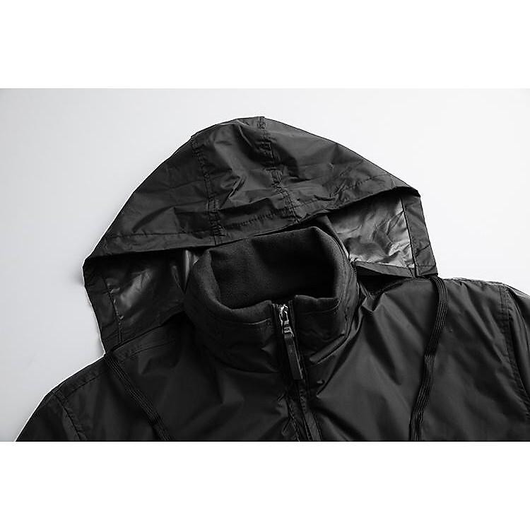 Áo khoác dù nam cổ trụ 2 lớp lót nỉ cao cấp AKD98 Màu Xanh Rêu