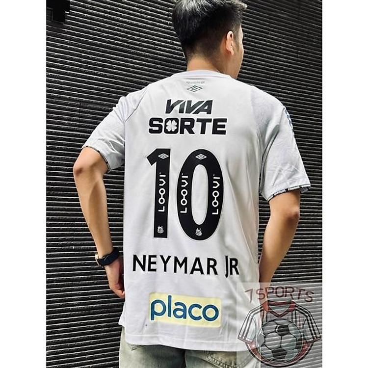 Áo Bóng Đá Retro Santos 2024 - Sân Nhà In Tên Neymar Số 10 bản cao cấp vải Cotton Polyester