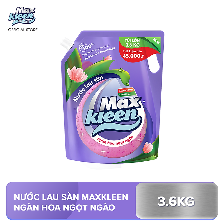 Túi Nước Lau Sàn MaxKleen 3.6kg - Ngàn Hoa Ngọt Ngào