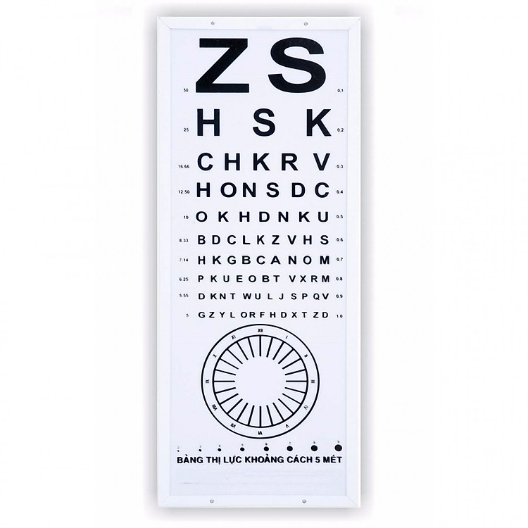 Bảng Kiểm Tra Thị Lực Khoảng Cách 5m Chữ Cái