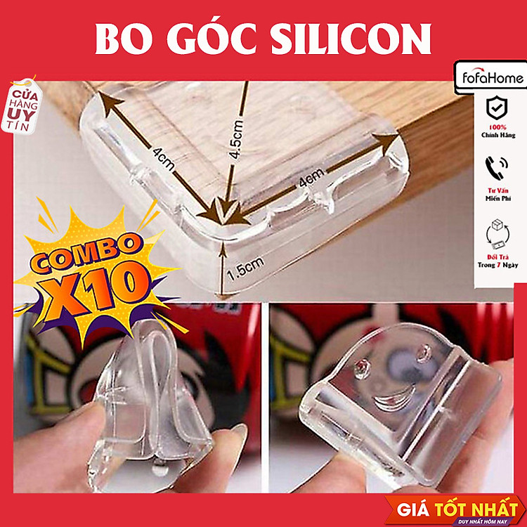 Combo 10 Miếng Bọc Góc Bàn Silicon Chính hãng Ưu đãi