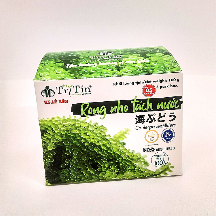 Rong Nho Tách Nước Trí Tín - Hộp 100g 5 gói (Phiên Bản New World)