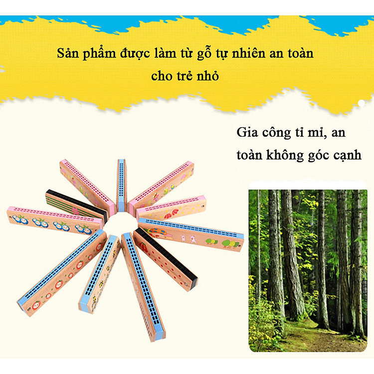 Mua Kèn Harmonica Gỗ Trẻ Em 16 Lỗ Chính hãng Giá rẻ - Hình ảnh 5