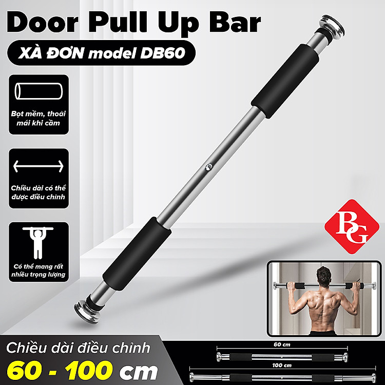 Xà đơn treo tường gắn cửa đa năng cao cấp tập thể dục tại nhà,Tay Cầm Bọc Đệm PVC Chống Trượt