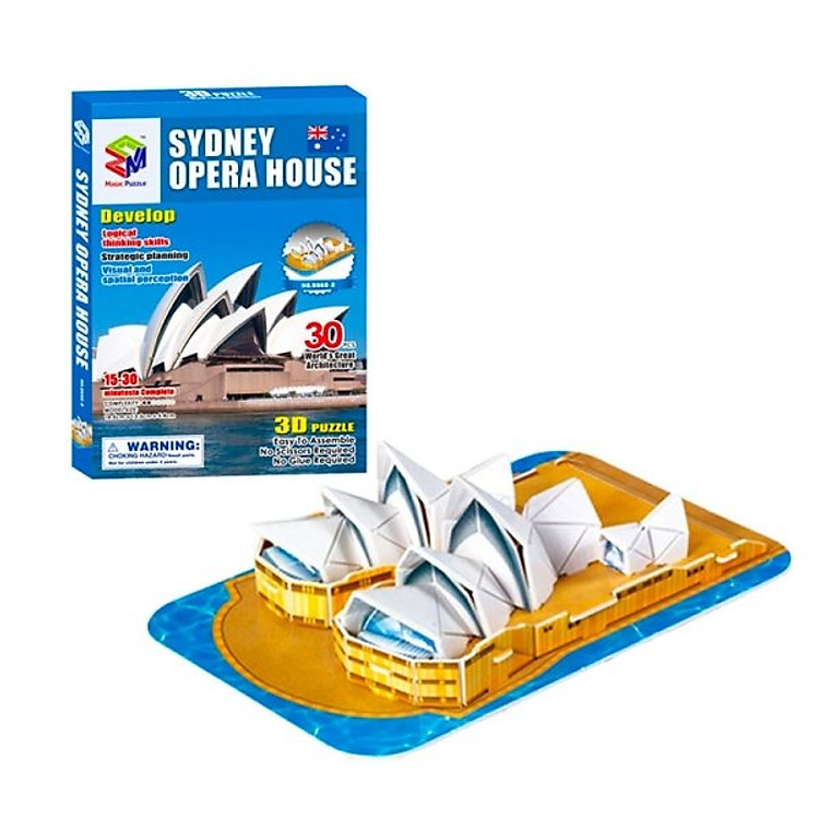 Mô Hình Giấy 3D Magic Puzzle: Nhà Hát Opera Sydney B668-8 (30 Chi Tiết)