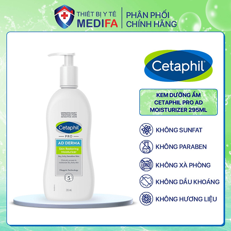 Kem dưỡng ẩm cho viêm da cơ địa Cetaphil Pro AD Moisturizer 295ml