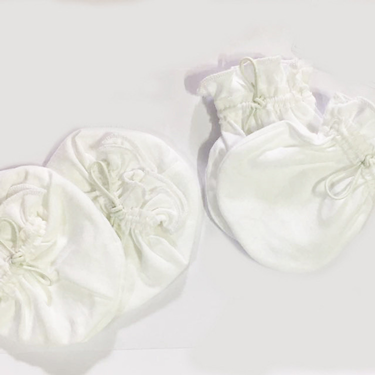 3 Bộ Bao Tay Chân Jou Trắng Tăng Đơ Thông Minh (Đồ Cho Bé Sơ Sinh 0-6 Tháng-Cotton 100% Cao Cấp)