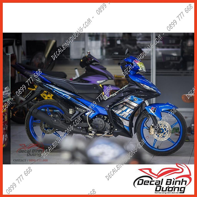 Tem dành cho Xe Exciter 135 MX Xanh Bạc Đen Hot Nhất 2020 - Decal Candy
