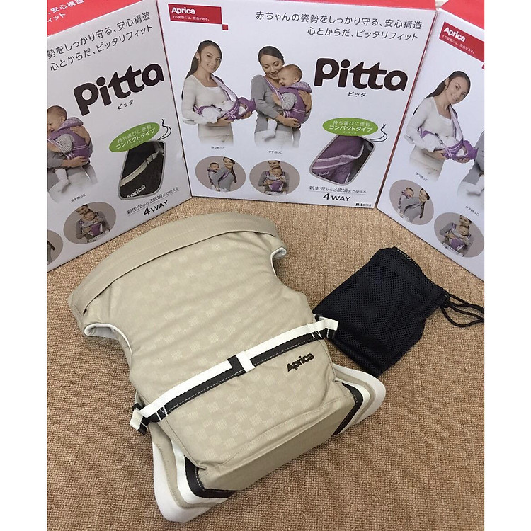 Địu cao cấp 4 tư thế Aprica Pitta / TẶNG KHẨU TRANG CHO BÉ