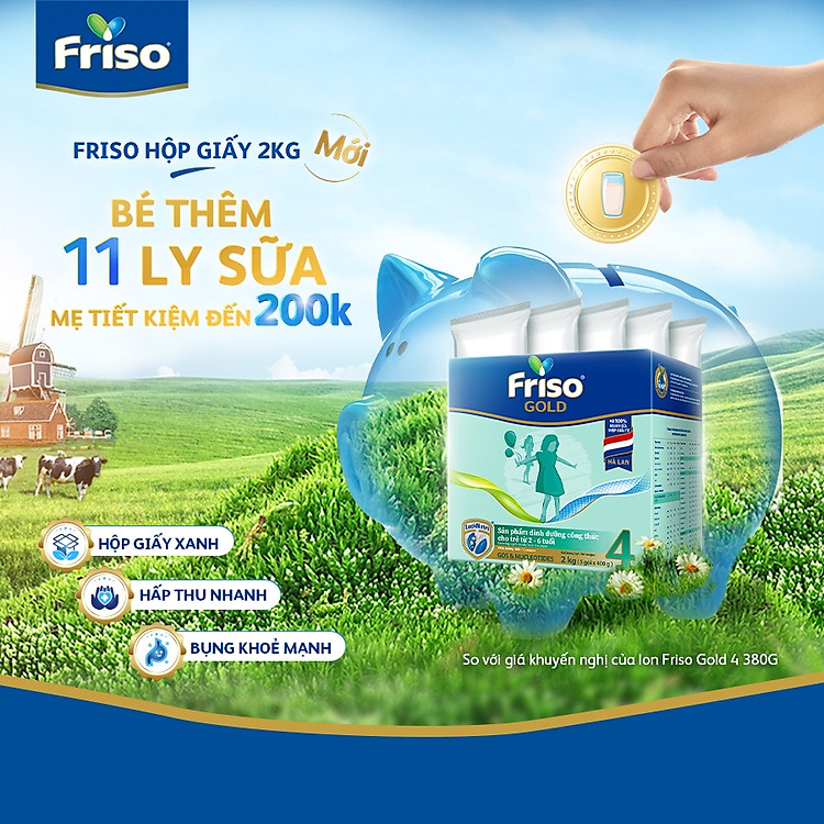 Sữa Bột Friso Gold 4 Hộp 2KG Giá tốt - Hình ảnh 4