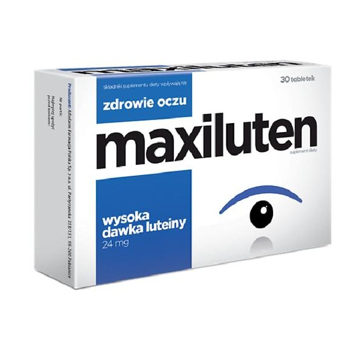 Viên uống bổ mắt nhập khẩu chính hãng Ba Lan MAXILUTEN (30 viên) giúp tăng cường thị lực cho mắt, bảo vệ mắt sáng khỏe, làm chậm quá trình thoái hóa điểm vàng của mắt