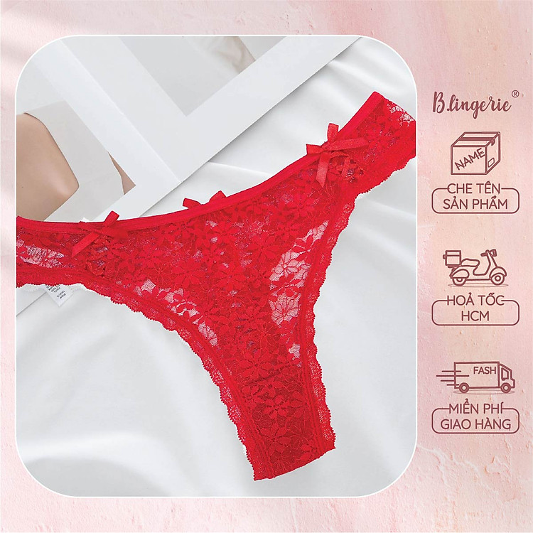 Quần Lót Ren Hoa Phối Nơ - B.Lingerie
