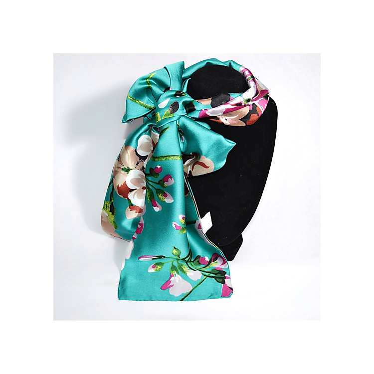 Khăn lụa to bản thắt nơ cổ áo sơ mi cho chị em công sở