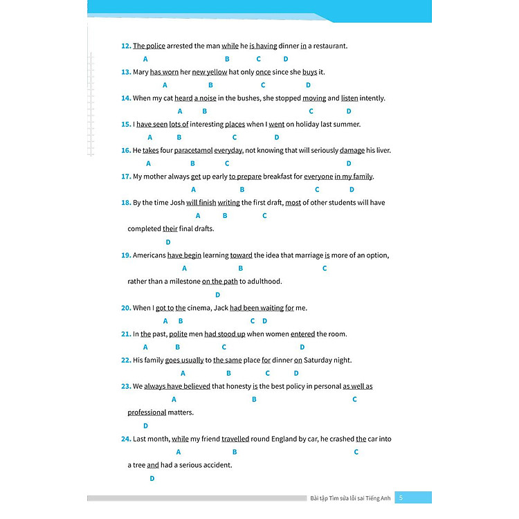 Bài Tập Tìm Sửa Lỗi Sai Tiếng Anh (Ôn Thi Vào Lớp 10 Và 10 Chuyên) - Ảnh 5