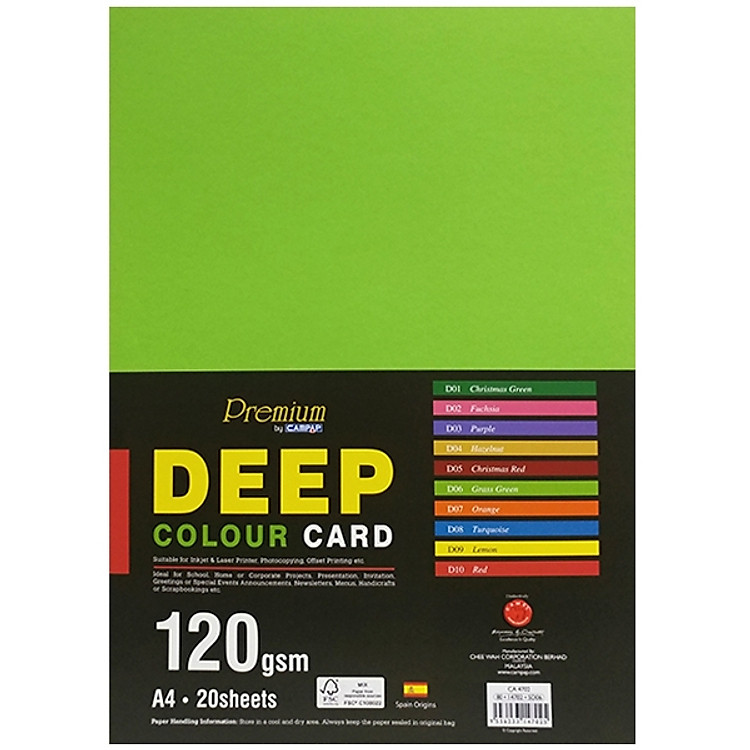 Tập Giấy Màu CA4702 - Màu Xanh Lá