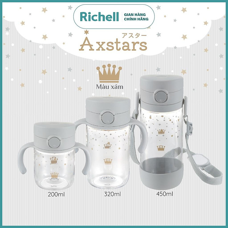 Mua tại Lazada: Bình uống AXSTARS Richell 450ml cho bé Chính hãng, giá tốt