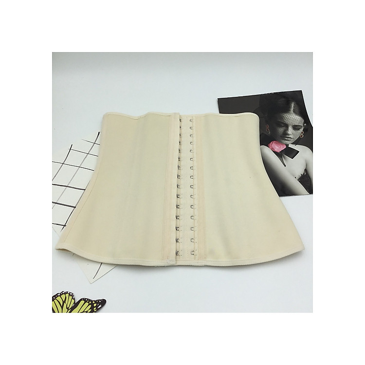 Gen nịt bụng định hình Latex 9 xương thép, 3 nấc móc