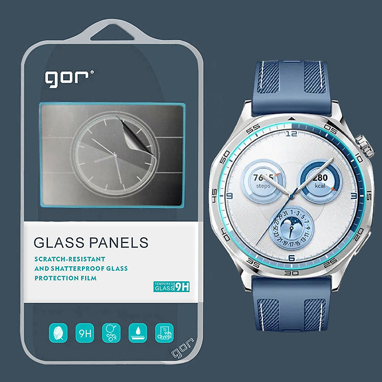 Combo 3 miếng dán cường lực cho Smartwatch Huawei GT5/ GT5 Pro/ GT6/ GT6 Pro, GOR chống vân tay trầy xước_ Hàng chính hãng