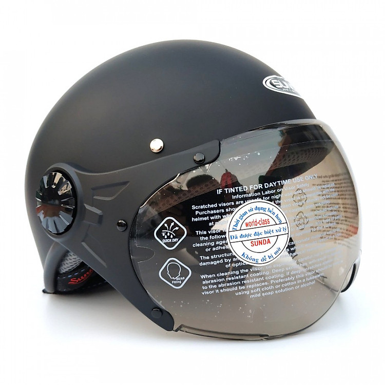 Nón bảo hiểm nửa đầu có kính Sunda 136A mẫu mới