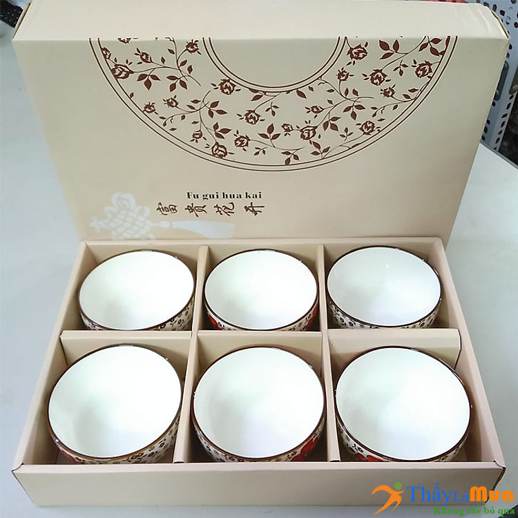 Bộ bát Nhật 6 bát 6 đũa (giao màu ngẫn nhiên)