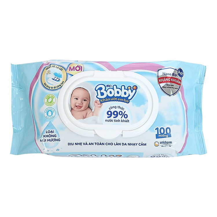 Khăn Ướt Em Bé Bobby Gói 100 Miếng Tiết kiệm - Hình ảnh 4