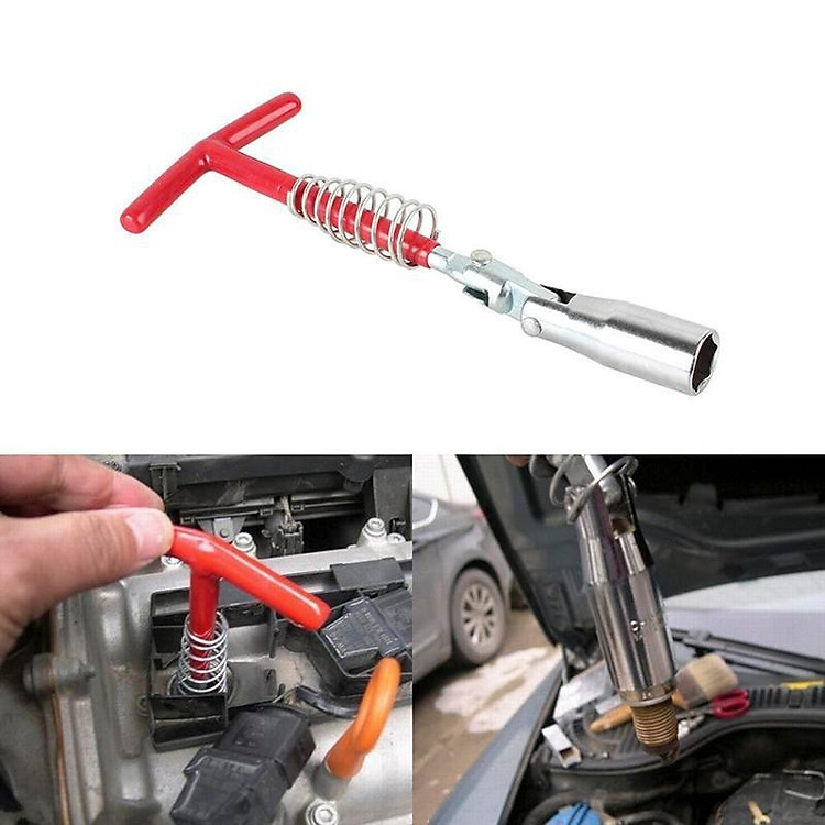 Dụng cụ tháo bugi cho ô tô, xe máy hình chữ T , Cờ lê vặn mở bugi (16mm )