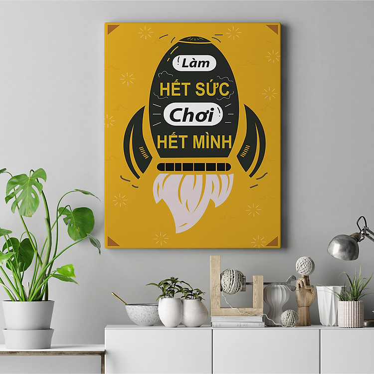 Tranh canvas sologan văn phòng tạo động lực làm việc Nhiều mẫu lựa chọn, vải canvas căng khung gỗ , có sẵn đinh móc treo tranh dễ dàng