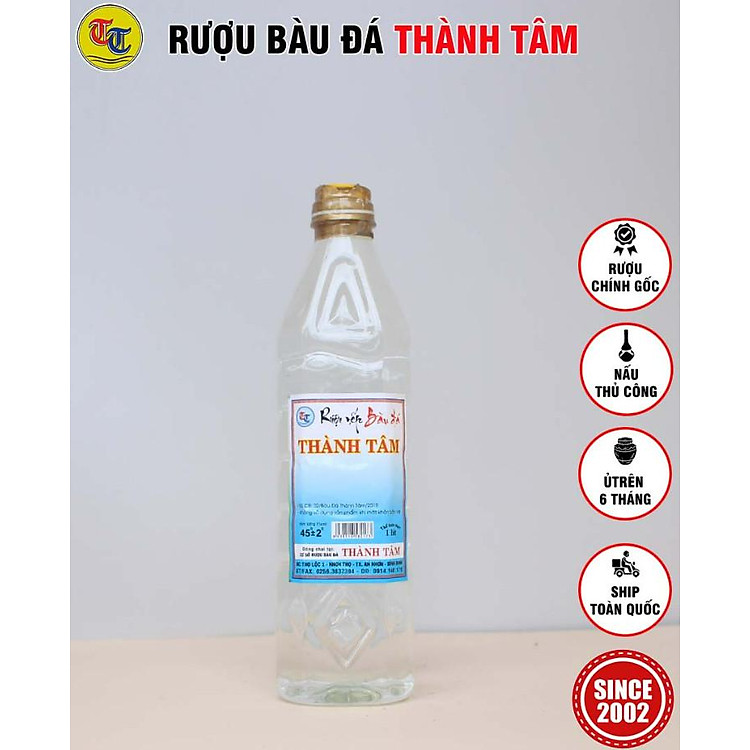 Đặc Sản Bình Định - Rượu Bàu Đá Thành Tâm Nếp 1 Lít