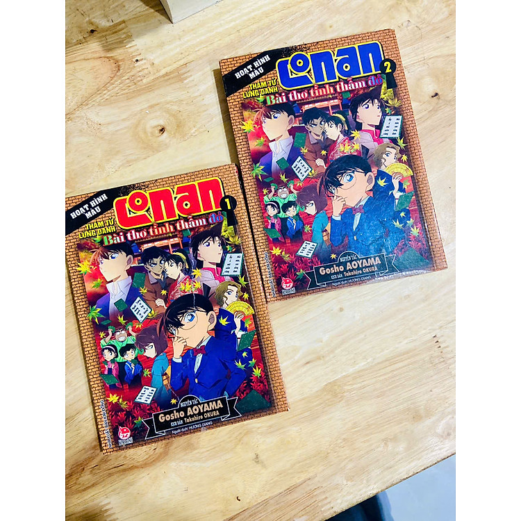 Truyện tranh Conan - Bài thơ tình thẫm đỏ full 2 tập in màu (Chang Book)