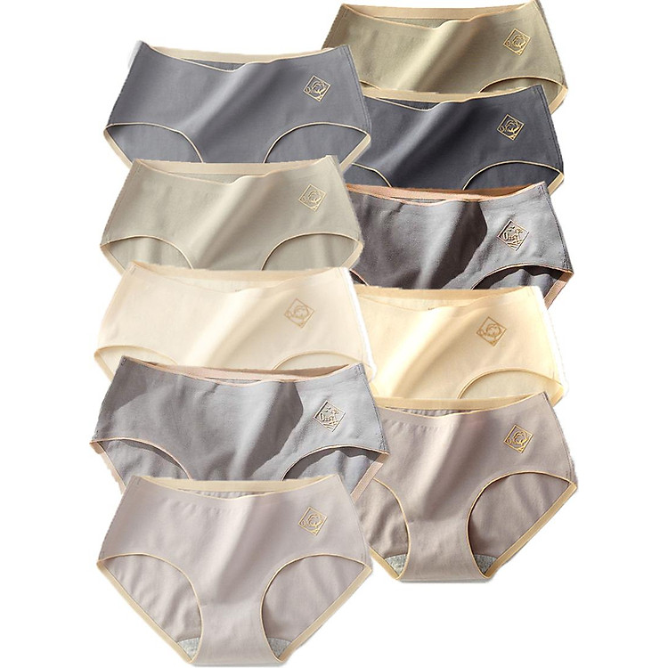 Combo 10 Quần lót nữ cotton không đường may, kháng khuẩn chống viêm - ZQ1955 (Màu ngẫu nhiên)