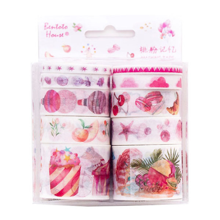 Bộ 10 băng keo giấy trang trí Washi Tape phong cách Hàn Quốc