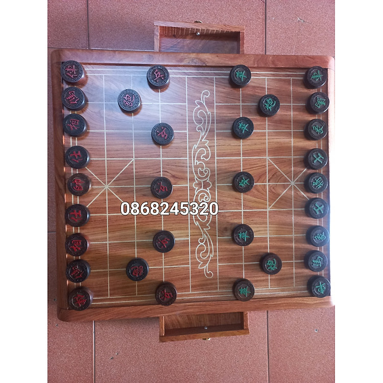 Bộ bàn cờ tướng gỗ hương đá Chính hãng Tiết kiệm - Hình ảnh 4