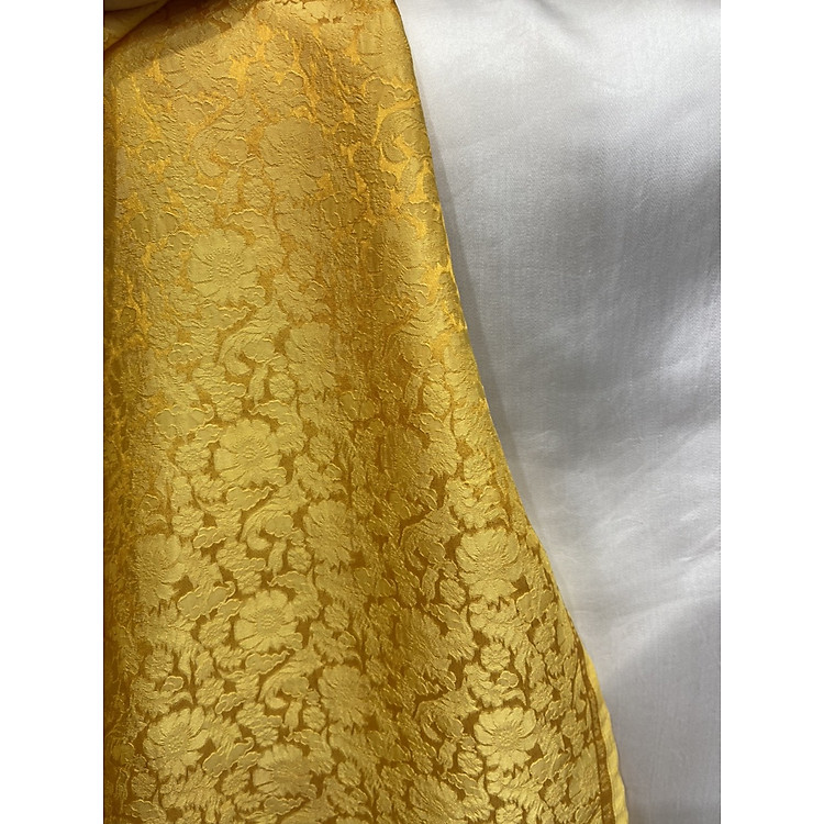 Lụa Hà Đông Cúc Vàng Đậm MNV-LHD33