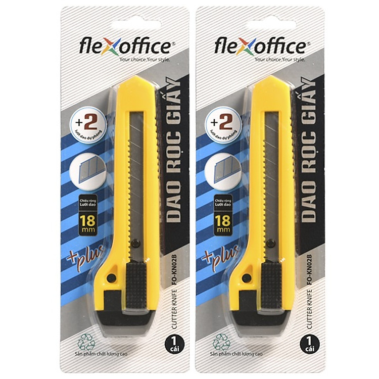 Bộ 2 Dao rọc giấy Flexoffice FO-KN02B