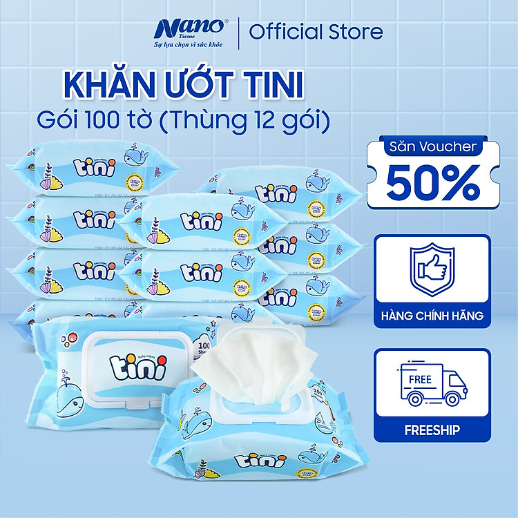 Chọn mua tại Shopee: Khăn giấy ướt Tini 12 gói an toàn mua giá tốt nhất tại Shop Mall