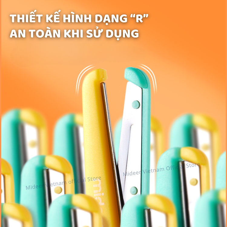 Kéo Thủ Công Cắt Giấy An Toàn Mideer (Màu xanh) - Ảnh 3