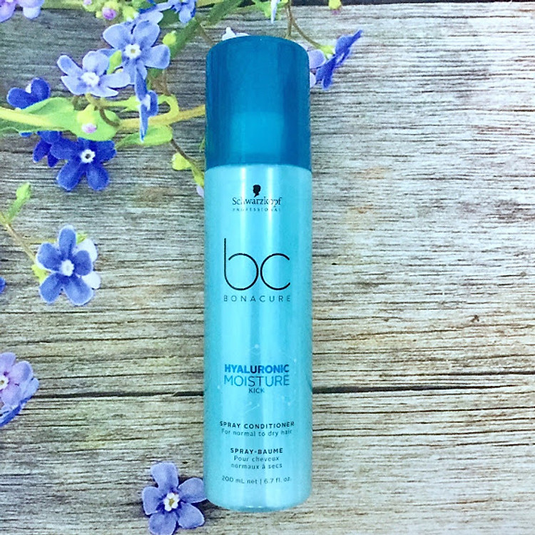 Xịt dưỡng tóc Schwarzkopf BC Bonacure Hyaluronic Moisture Kick Spray Conditioner cho tóc khô 200ml