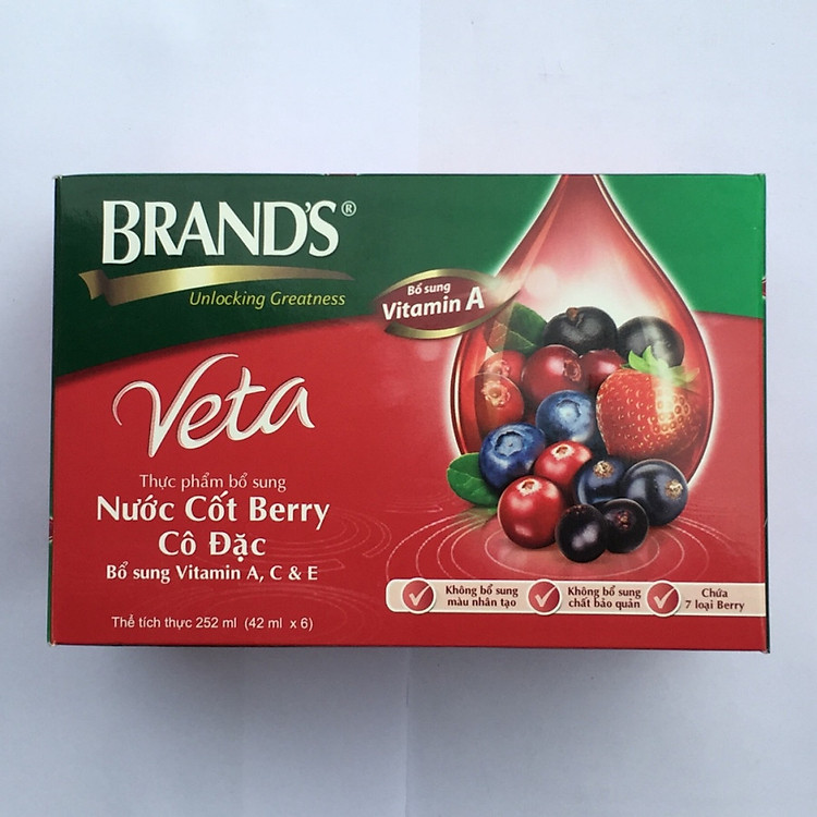 Hộp 6 lọ Nước cốt Berry cô đặc Brand's Veta 42ml từ Thái Lan