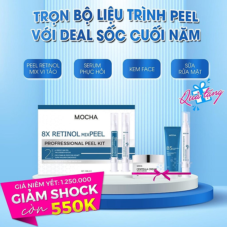 Mua 1 Tặng 4 ,Peel Da Vi Tảo Mix retinol , Tái Tạo Da Sinh Học Chính Hãng - MOCHA