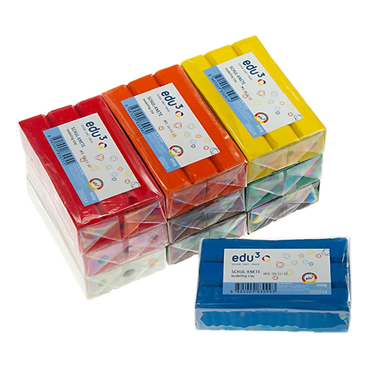 Hộp 10 Màu Đất Sét Học Tập Tạo Hình EDU3-355070 (500g)( Giao Màu Ngẫu Nhiên)