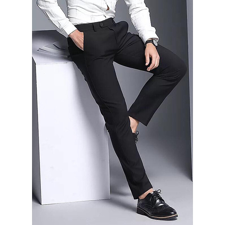 Quần Vải Nam Đen Chất Co Giãn 4 Chiều VINTAGE04