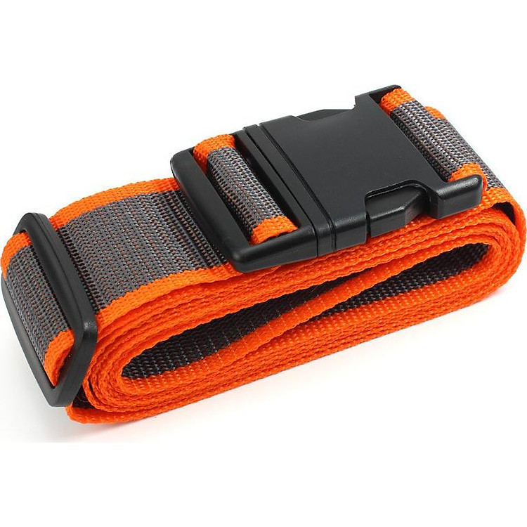 Dây ràng vali đơn thẻ tên dài 2m Free Knight (sọc xám viền cam) - Hàng nhập khẩu