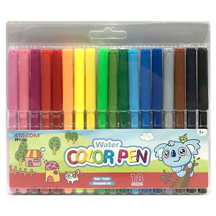 Bộ Bút Lông Màu Tô Stacom (18 màu)