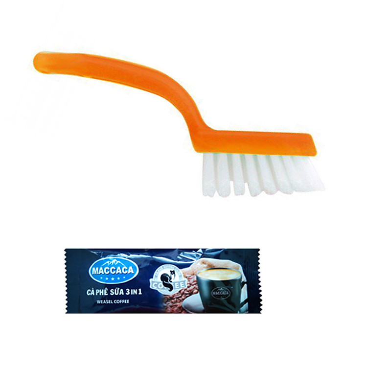Bàn Chải Cọ Rửa Nhà Tắm Đa Năng Nhật Bản (Giao Màu Ngẫu Nhiên) + Tặng Gói Cafe Sữa Hương Chồn Macca