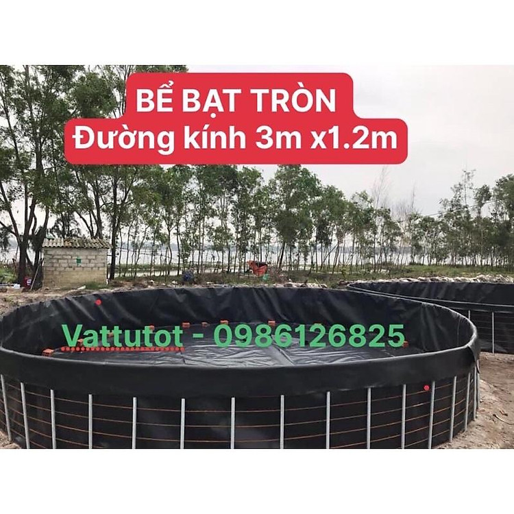 BỂ BẠT TRÒN NUÔI CÁ, TÔM, BỒN BẠT NUÔI CÁ KOI ĐK: 3mx1.2m